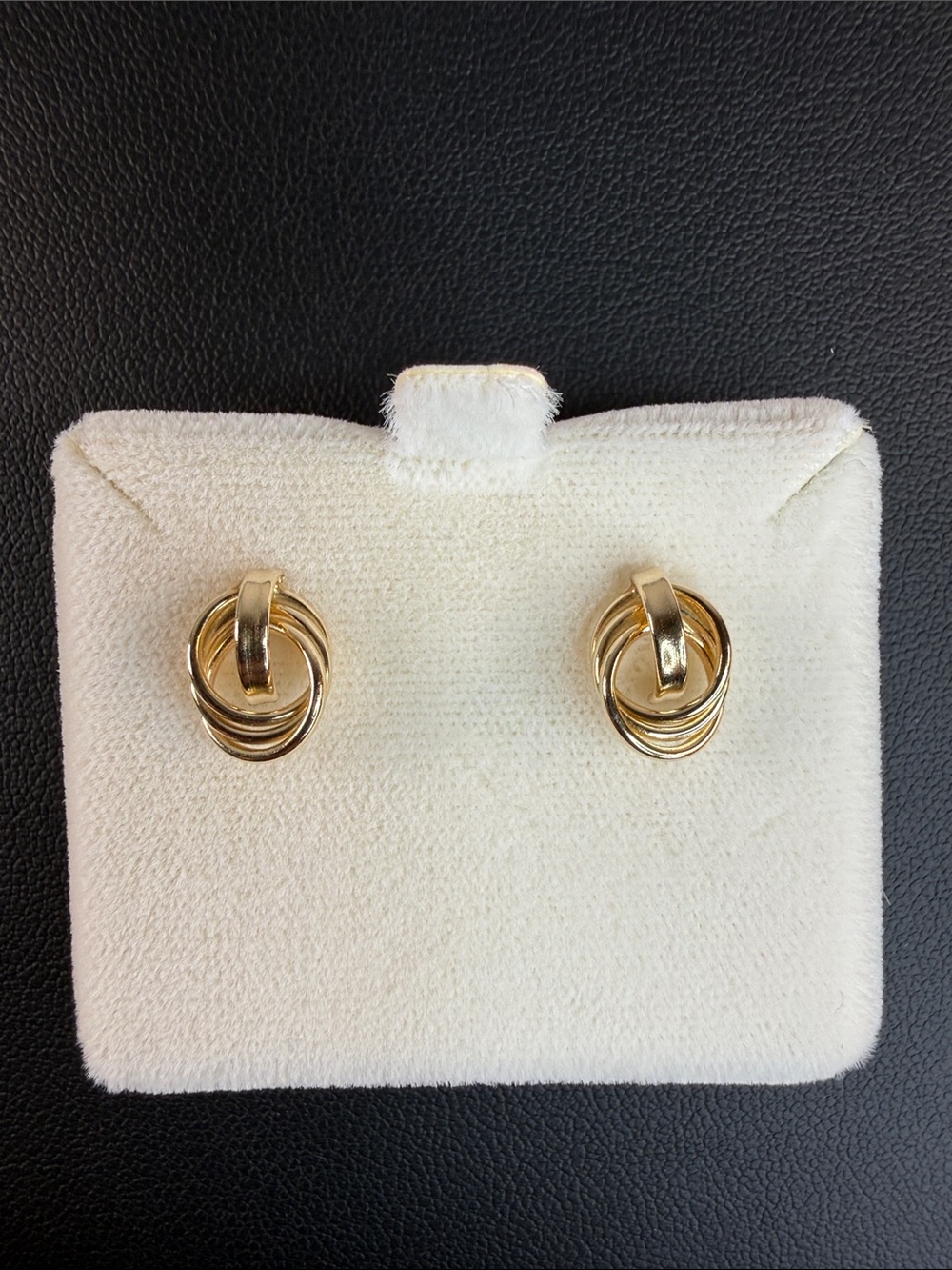 14K Gold Knot Stud Earrings With 14K Backs